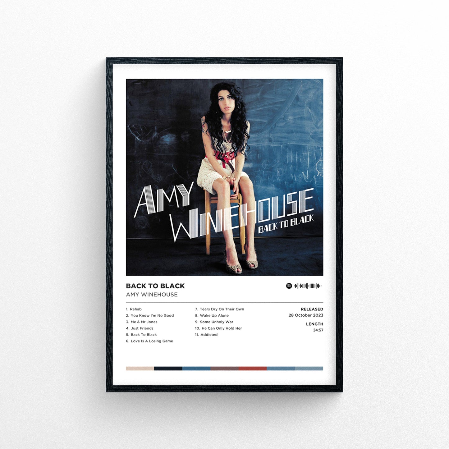 Amy Winehouse - Back to Black Poster Print | Framed Options | Album Cover Artwork