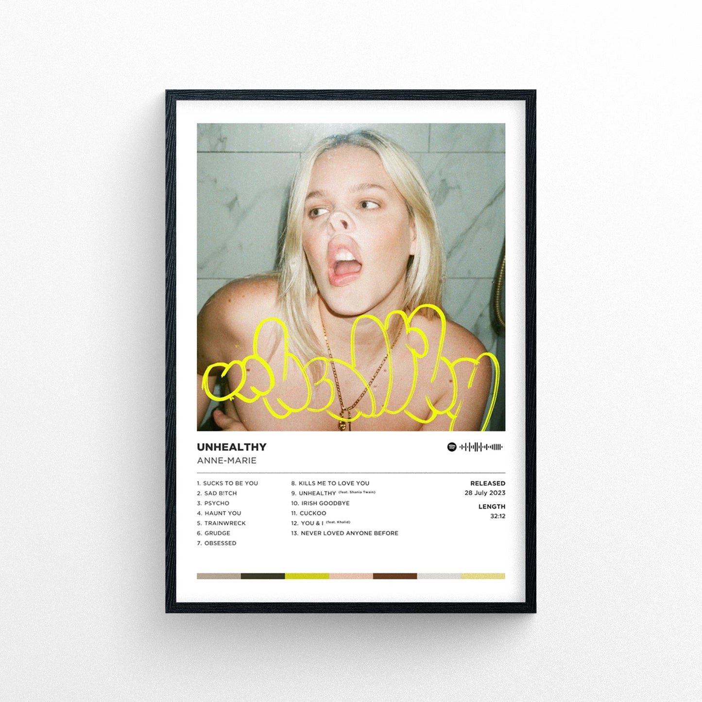 Anne-Marie - Unhealthy Poster Print | Framed Options | Album Cover Artwork