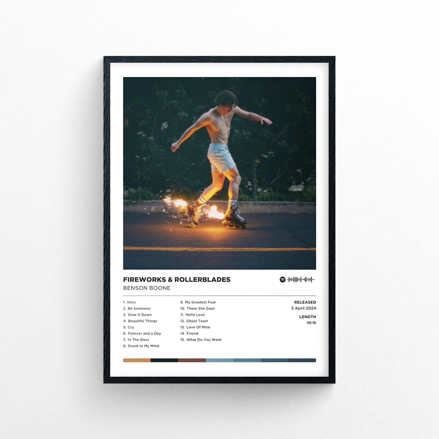 Benson Boone - Fireworks & Rollerblades Poster Print | Framed Options | Album Cover Artwork