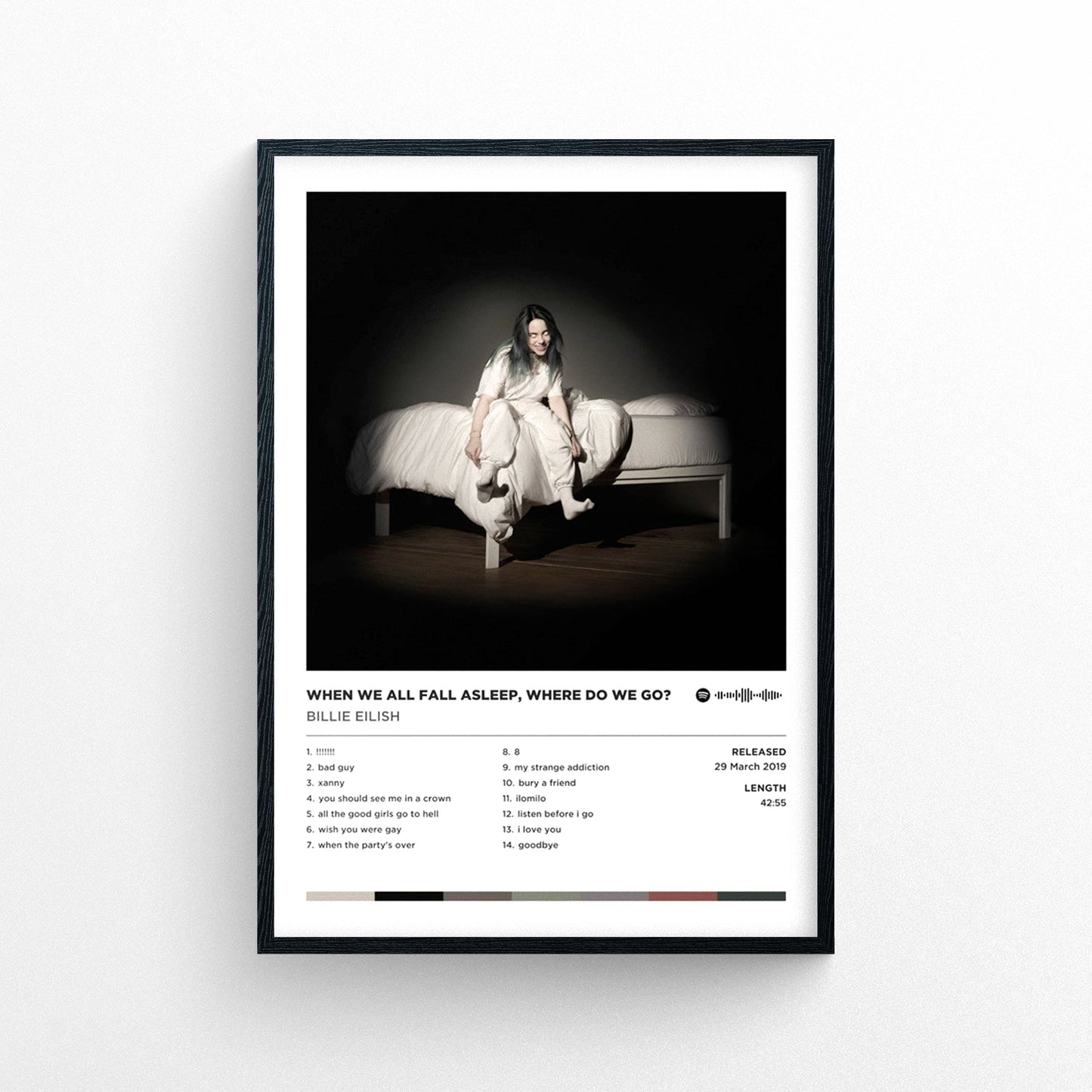 Billie Eilish - When We All Fall Asleep Poster Print | Framed Options | Album Cover Artwork