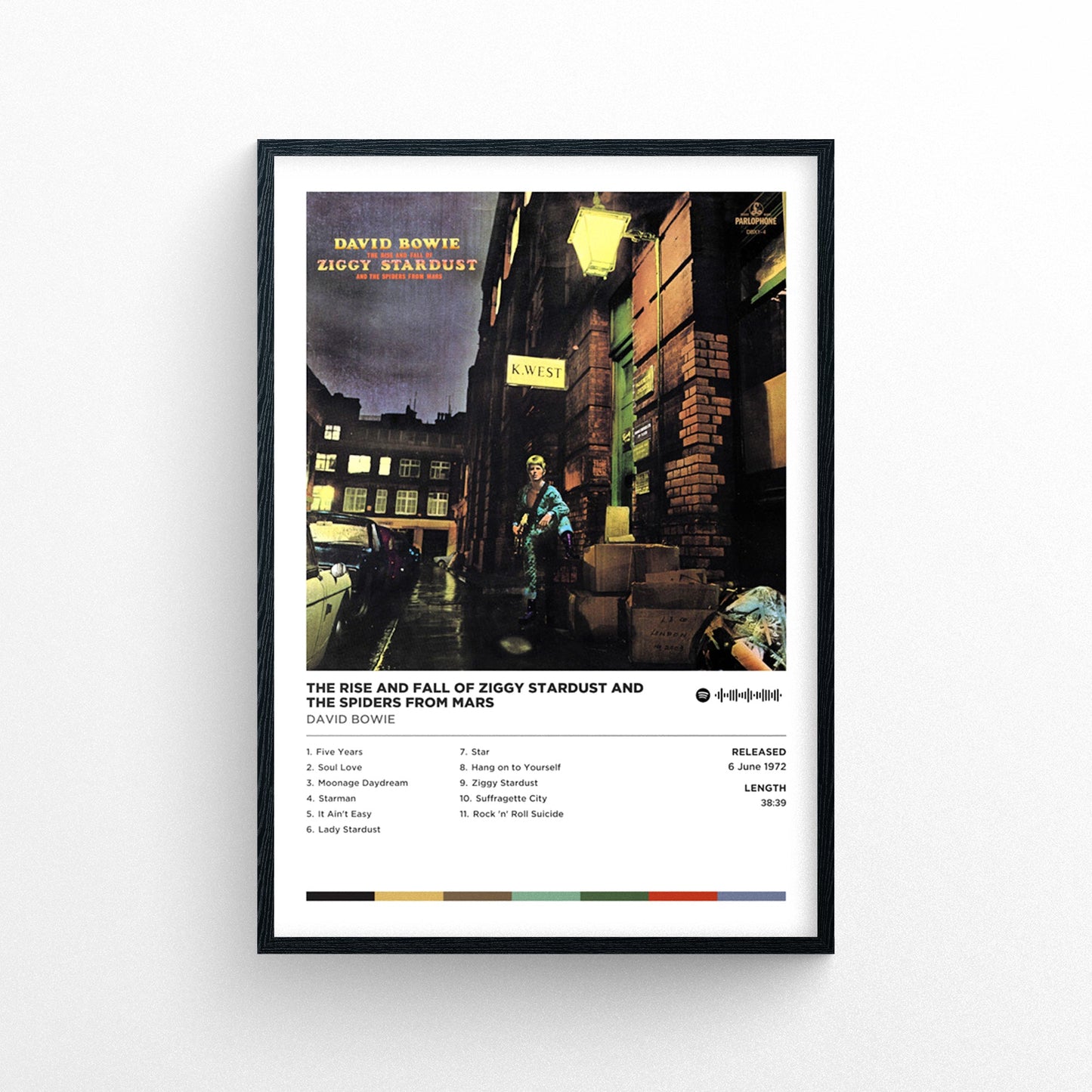 David Bowie - the Rise and Fall of Ziggy Stardust and the Spiders From Mars Poster Print | Framed Options | Album Cover Artwork