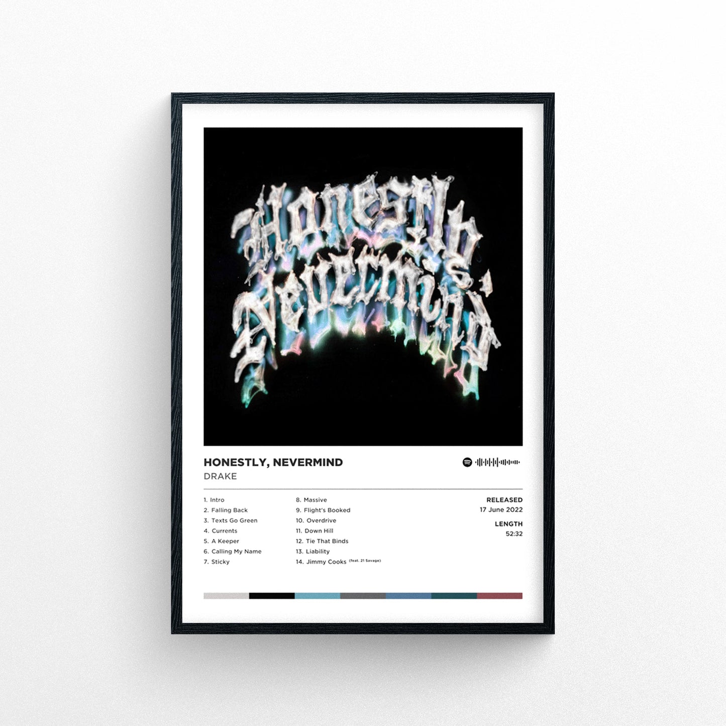 Drake - Honestly Poster Print | Framed Options | Album Cover Artwork