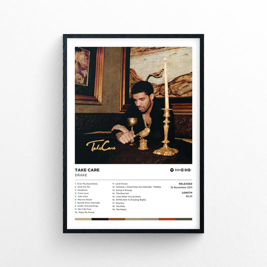 Drake - Take Care Poster Print | Framed Options | Album Cover Artwork