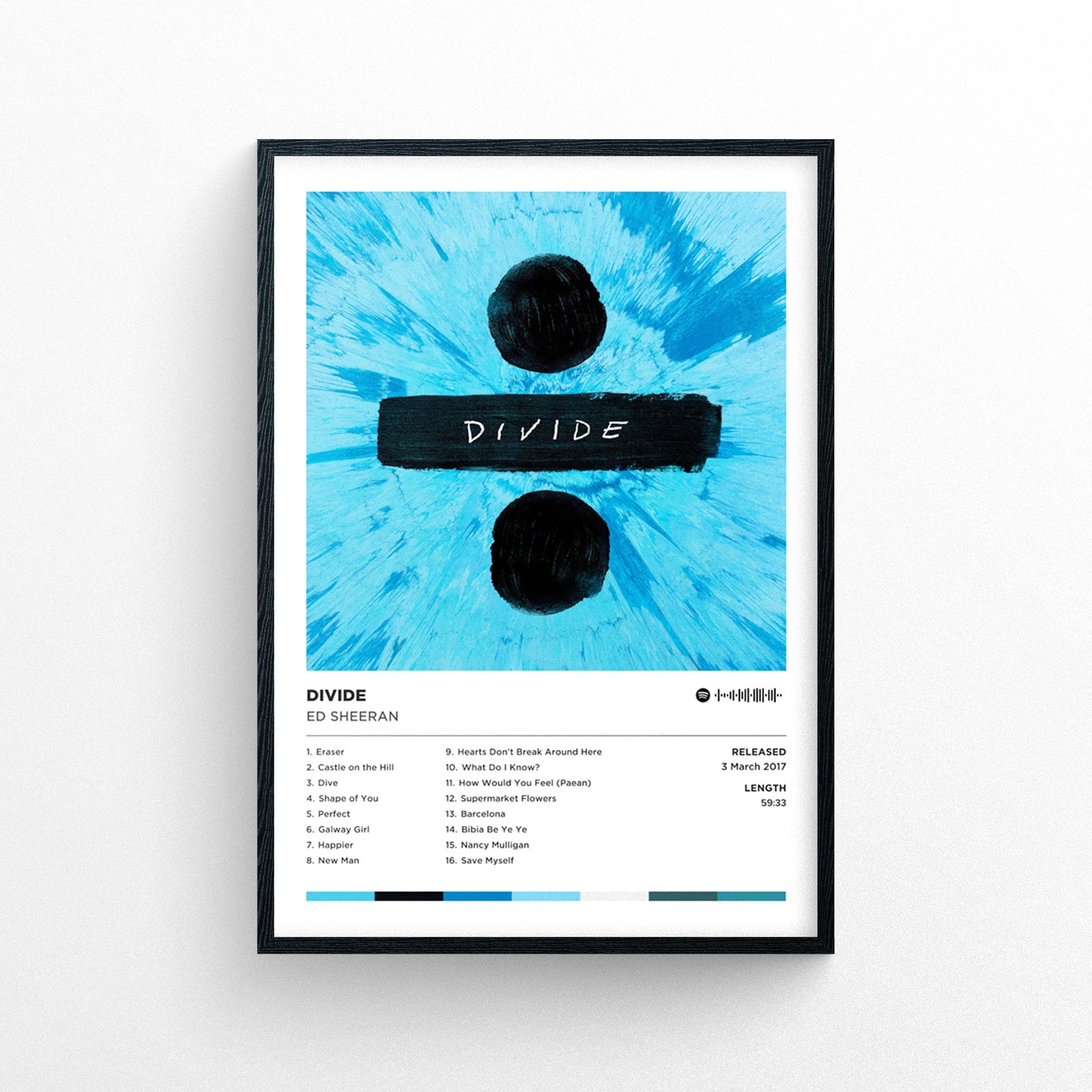 Ed Sheeran - Divide Poster Print | Framed Options | Album Cover Artwork