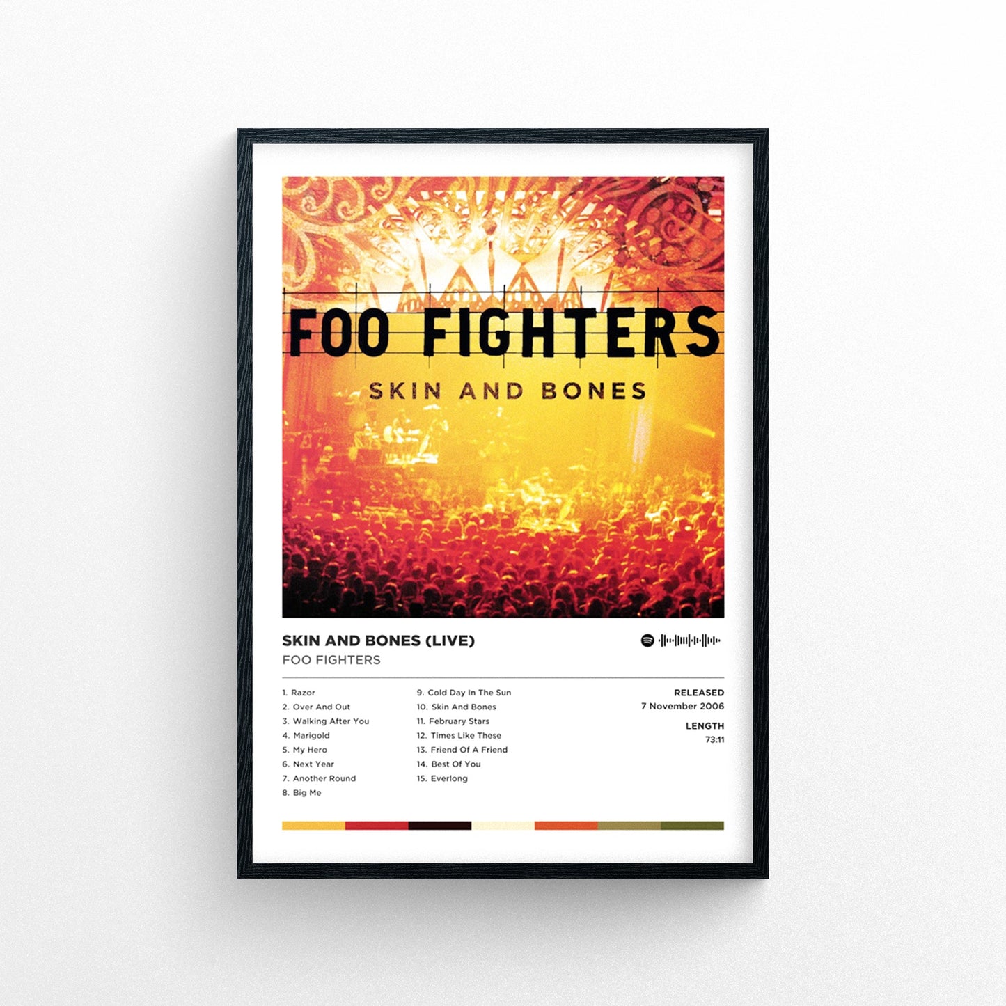 Foo Fighters - Skin and Bones (Live) Poster Print | Framed Options | Album Cover Artwork