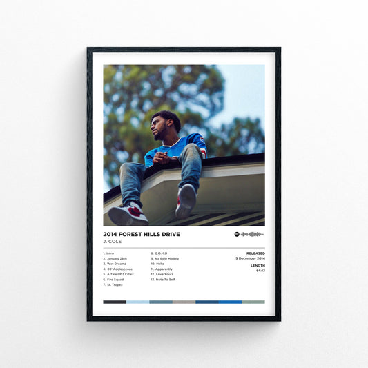 J. Cole - 2014 Forest Hills Drive Poster Print | Framed Options | Album Cover Artwork