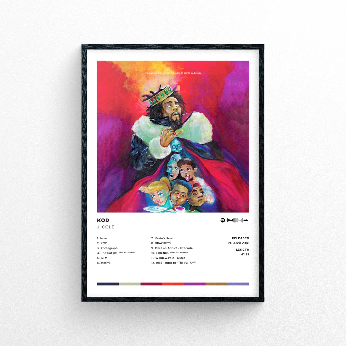 J. Cole - KOD Poster Print | Framed Options | Album Cover Artwork