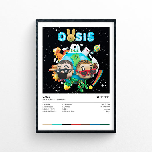 J Balvin - Oasis Poster Print | Framed Options | Album Cover Artwork
