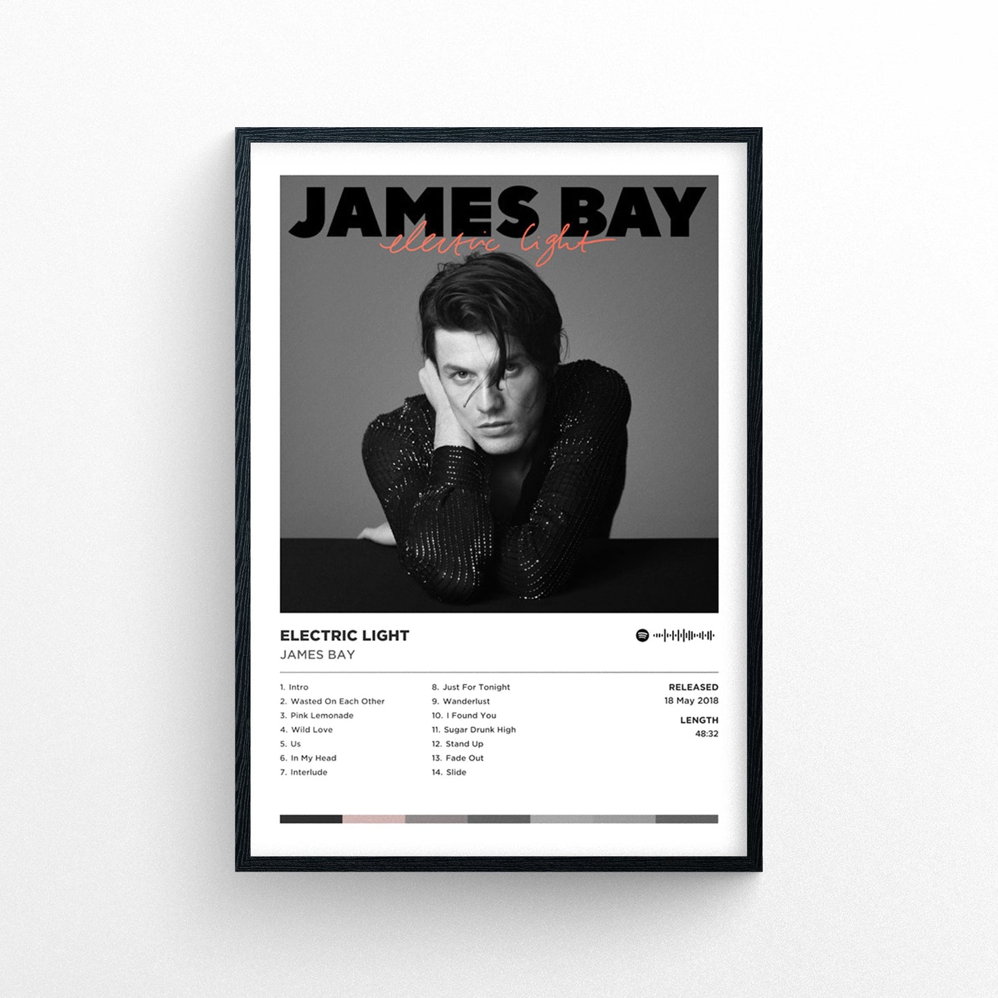 James Bay - Electric Light Poster Print | Framed Options | Album Cover Artwork