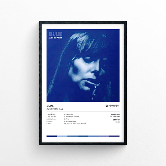 Joni Mitchell - Blue Poster Print | Framed Options | Album Cover Artwork