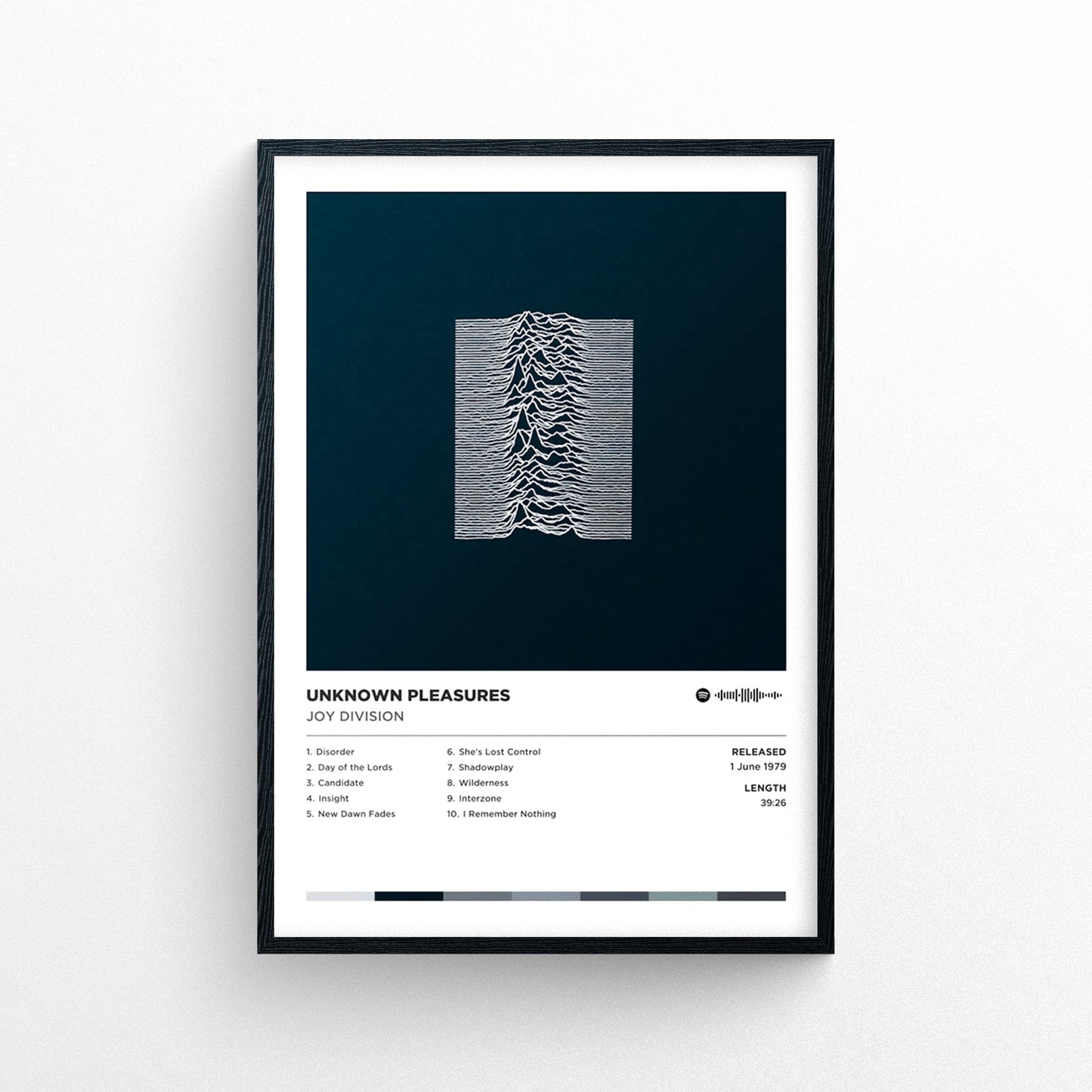 Joy Division - Unknown Pleasures Poster Print | Framed Options | Album Cover Artwork