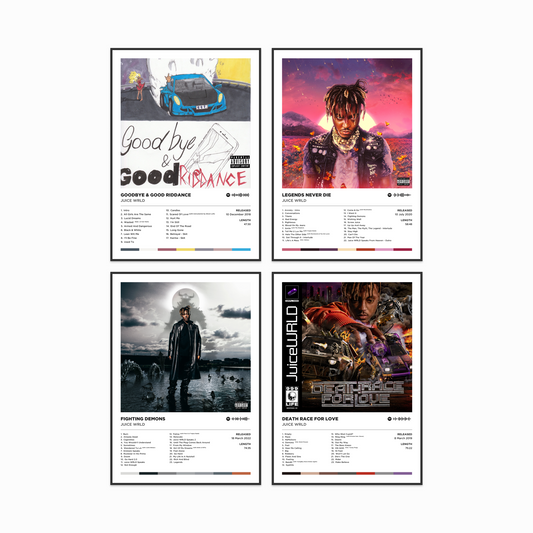 Juice Wrld Gift Bundle - 4 Poster Prints | Framed Options | Album Cover Artwork