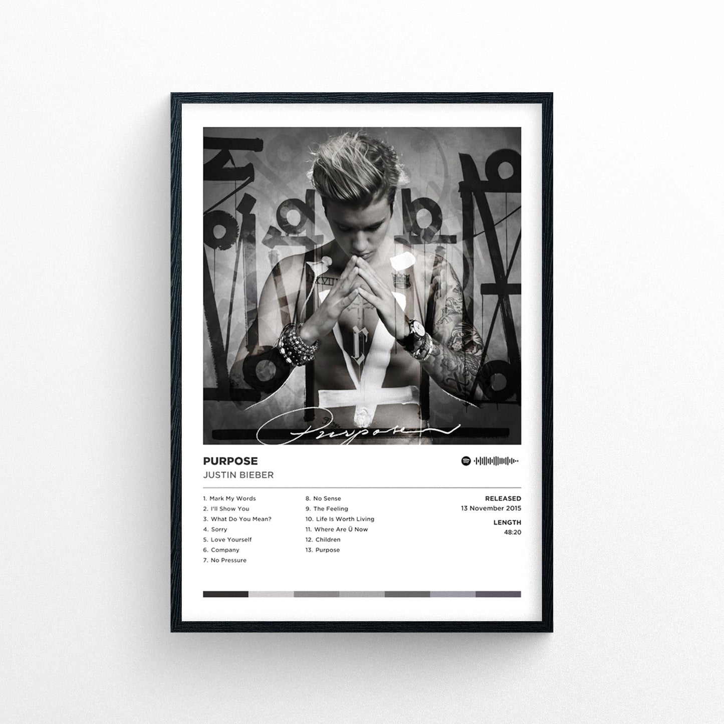 Justin Bieber - Purpose Poster Print | Framed Options | Album Cover Artwork