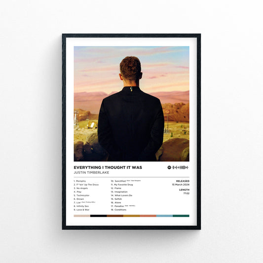 Justin Timberlake - Everything I Thought It Was Poster Print | Framed Options | Album Cover Artwork