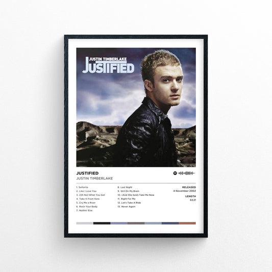 Justin Timberlake - Justified Poster Print | Framed Options | Album Cover Artwork