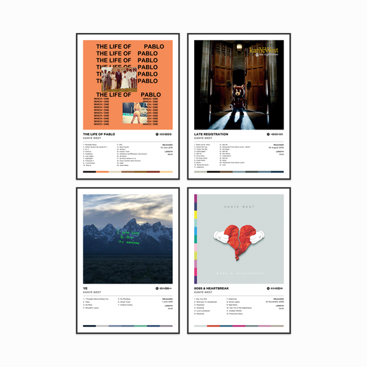 Kanye West Gift Bundle #2 - 4 Poster Prints | Framed Options | Album Cover Artwork