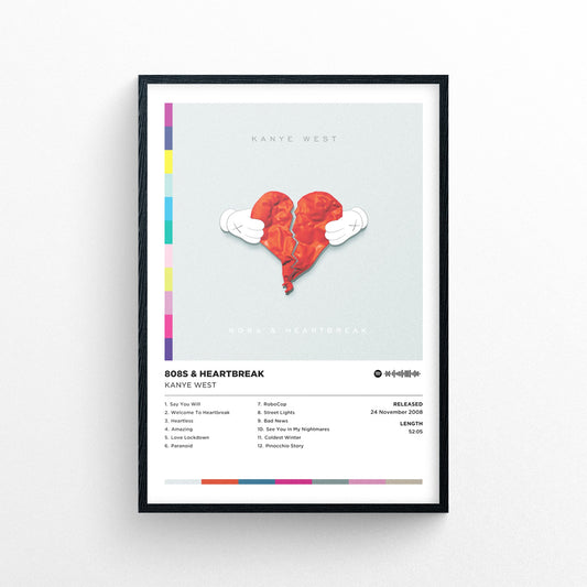 Kanye West - 808s & Heartbreak Poster Print | Framed Options | Album Cover Artwork