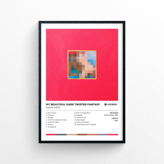 Kanye West - My Beautiful Dark Twisted Fantasy Poster Print | Framed Options | Album Cover Artwork