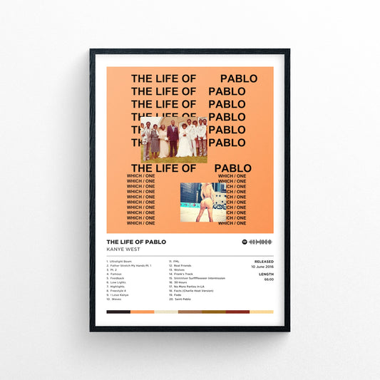 Kanye West - the Life of Pablo Poster Print | Framed Options | Album Cover Artwork