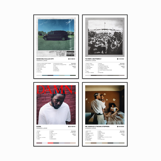 Kendrick Lamar Gift Bundle - 4 Poster Prints | Framed Options | Album Cover Artwork