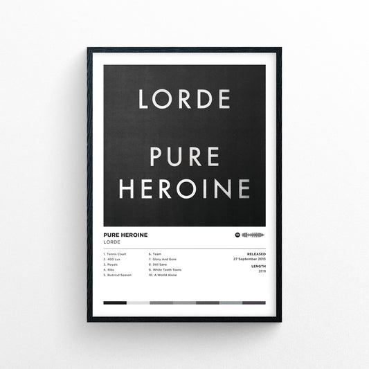 Lorde - Pure Heroine Poster Print | Framed Options | Album Cover Artwork