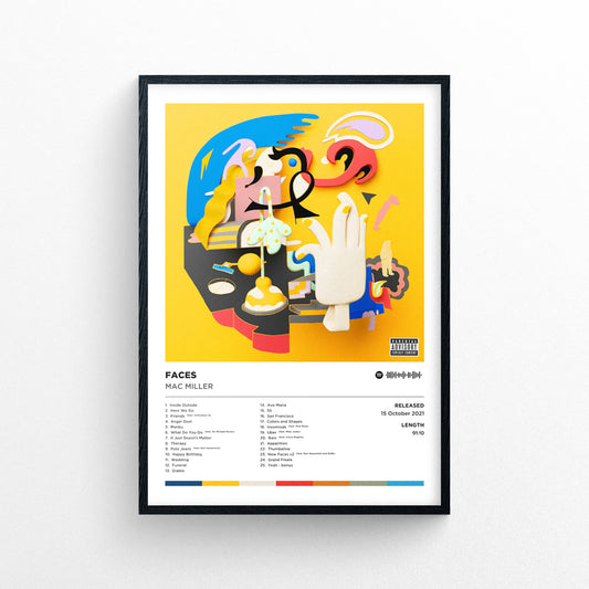 Mac Miller - Faces Poster Print | Framed Options | Album Cover Artwork