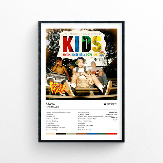 Mac Miller - K.i.d.s. Poster Print | Framed Options | Album Cover Artwork