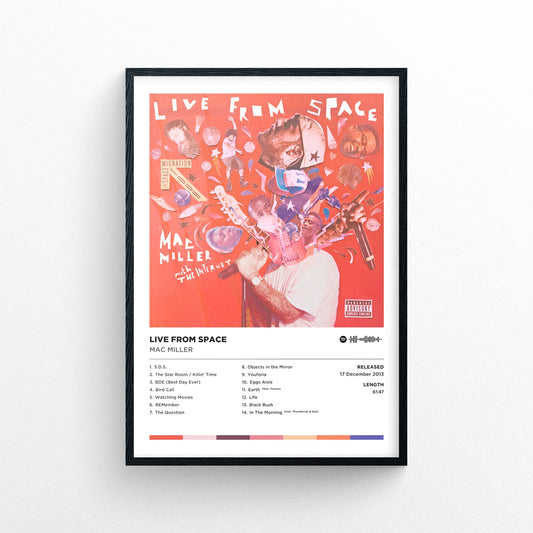 Mac Miller - Live From Space Poster Print | Framed Options | Album Cover Artwork