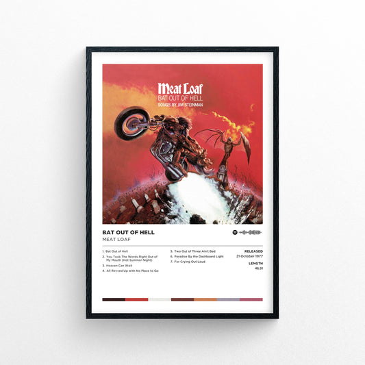 Meat Loaf - Bat Out of Hell Poster Print | Framed Options | Album Cover Artwork