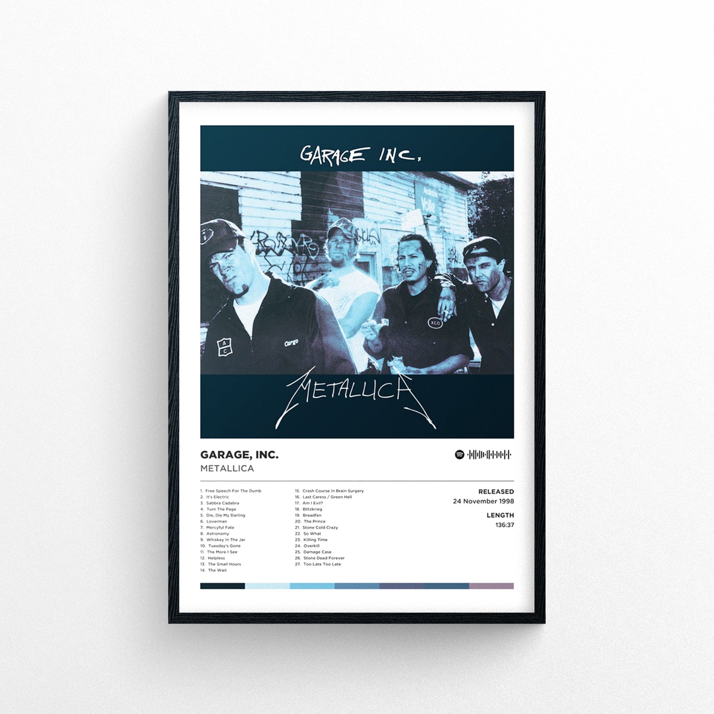 Metallica - Garage Poster Print | Framed Options | Album Cover Artwork