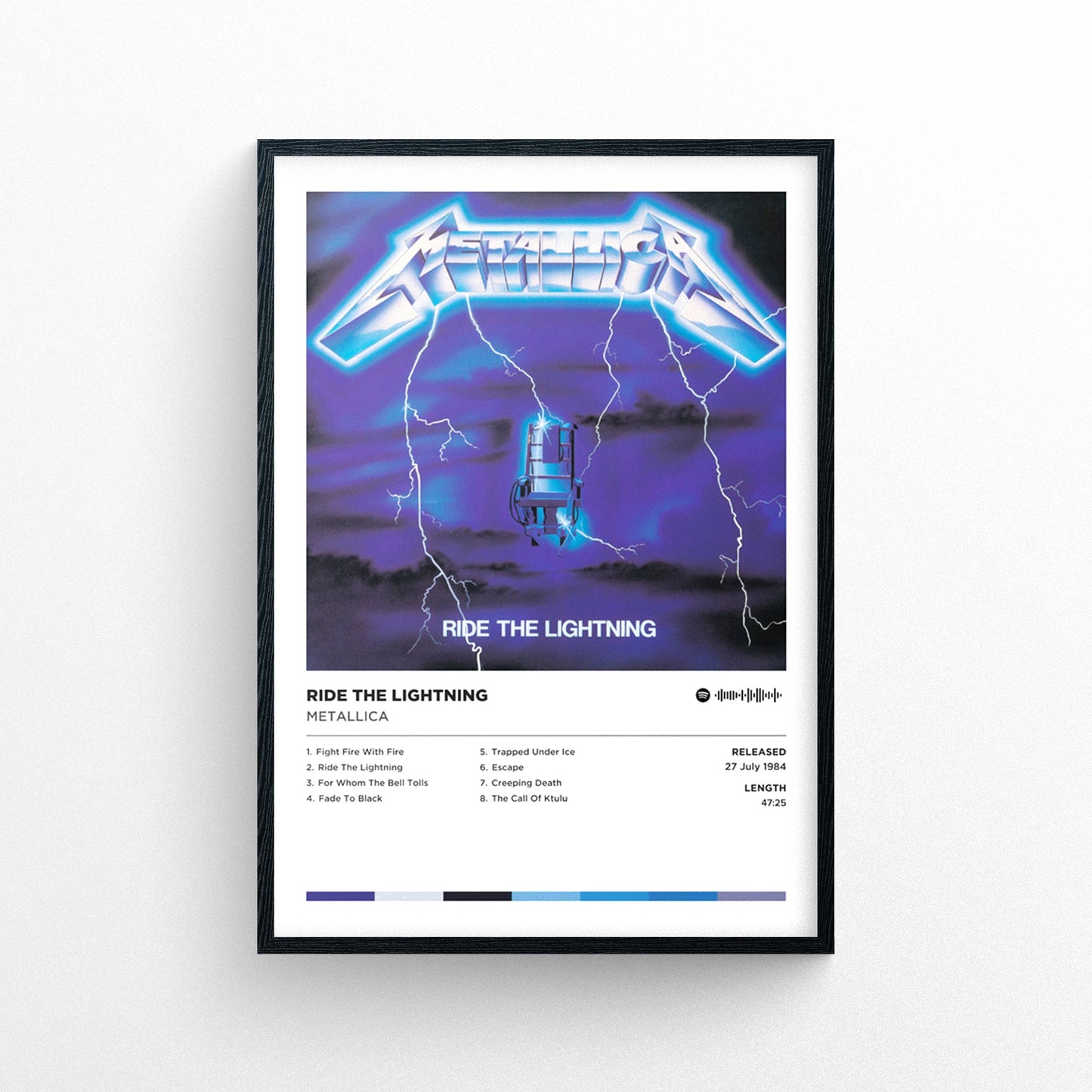 Metallica - Ride the Lightning Poster Print | Framed Options | Album Cover Artwork