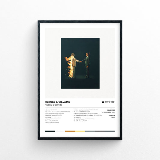 Metro Boomin - Heroes & Villains Poster Print | Framed Options | Album Cover Artwork