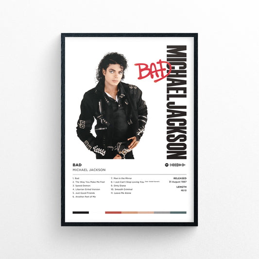 Michael Jackson - Bad Poster Print | Framed Options | Album Cover Artwork