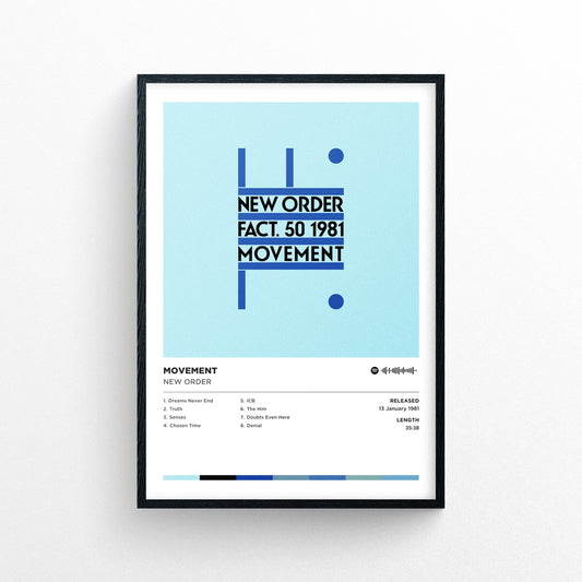 New Order - Movement Poster Print | Framed Options | Album Cover Artwork