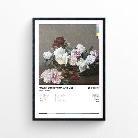 New Order - Power Corruption and Lies Poster Print | Framed Options | Album Cover Artwork