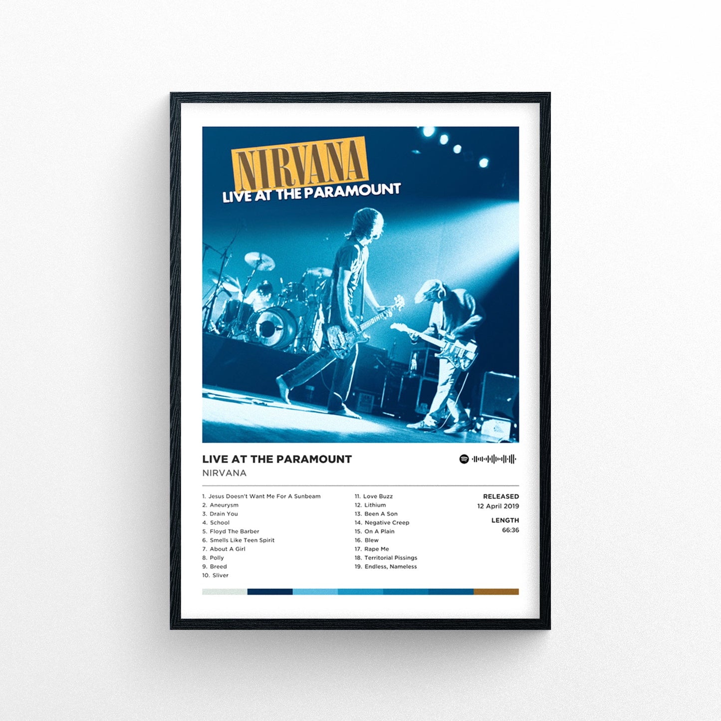 Nirvana - Live at the Paramount Poster Print | Framed Options | Album Cover Artwork