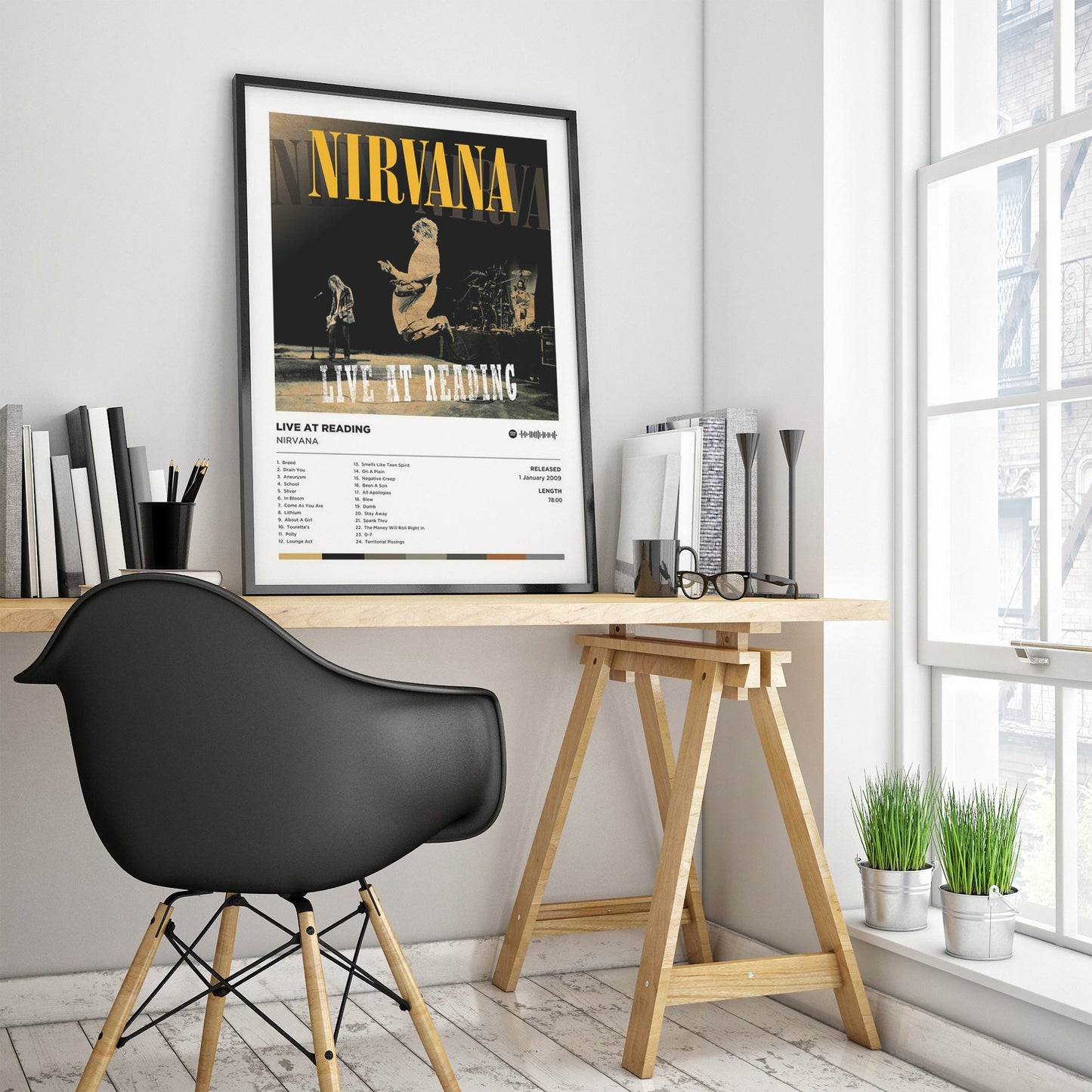 Nirvana - Live at Reading Poster Print | Framed Options | Album Cover Artwork