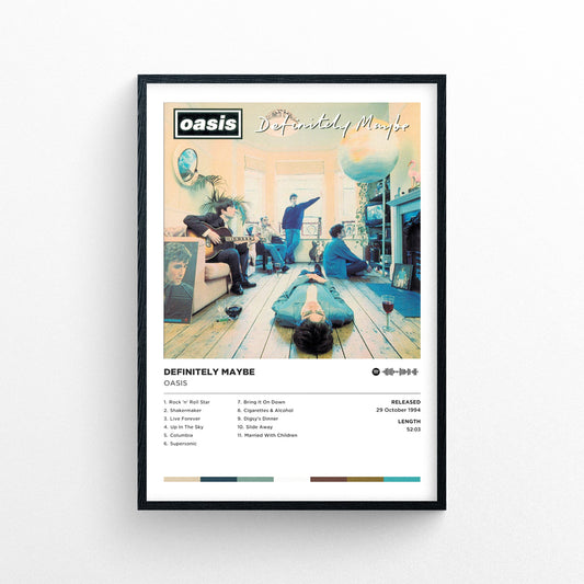 Oasis - Definitely Maybe Poster Print | Framed Options | Album Cover Artwork