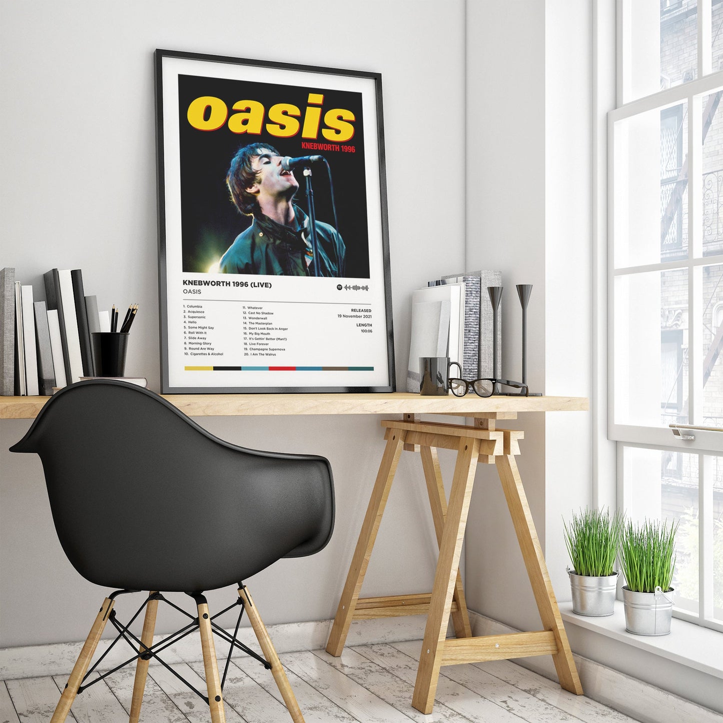 Oasis - Knebworth 1996 (Live) Poster Print | Framed Options | Album Cover Artwork