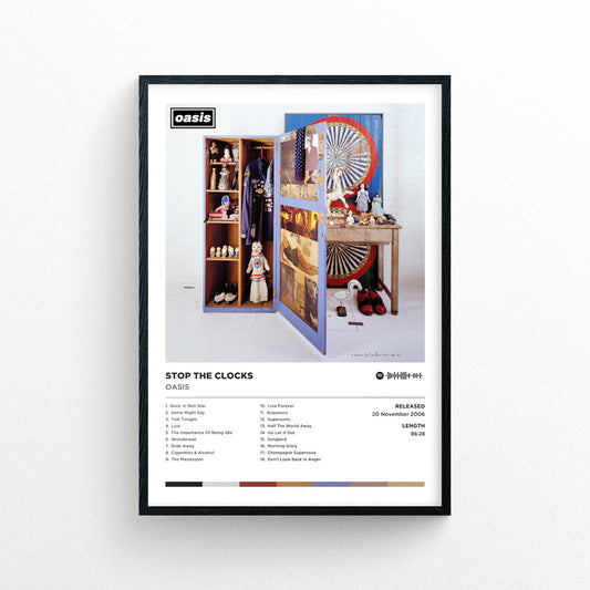 Oasis - Stop the Clocks Poster Print | Framed Options | Album Cover Artwork