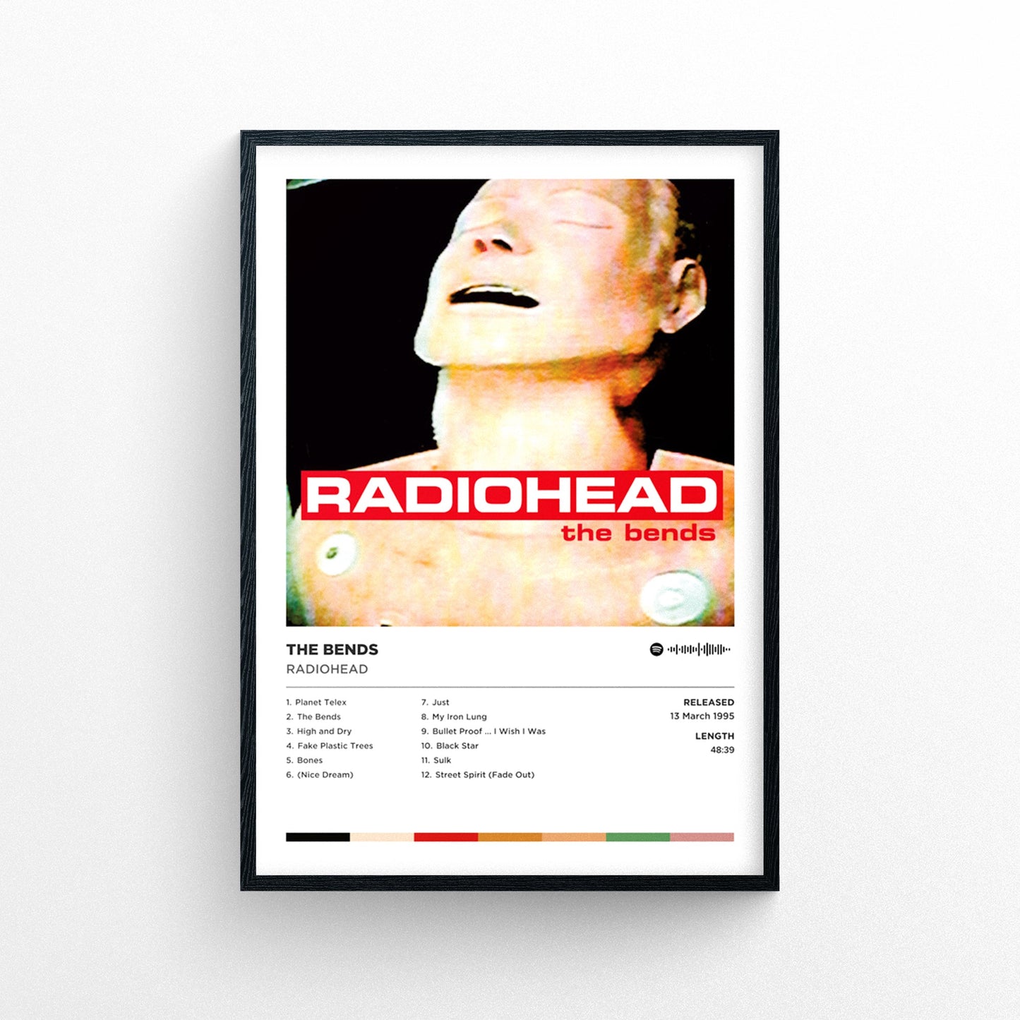 Radiohead - the Bends Poster Print | Framed Options | Album Cover Artwork
