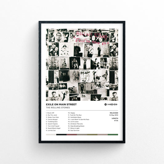 The Rolling Stones - Exile on Main Street Poster Print | Framed Options | Album Cover Artwork