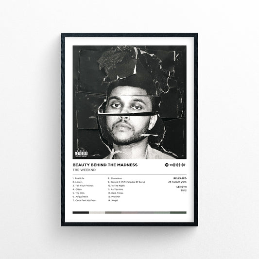 The Weeknd - Beauty Behind the Madness Poster Print | Framed Options | Album Cover Artwork