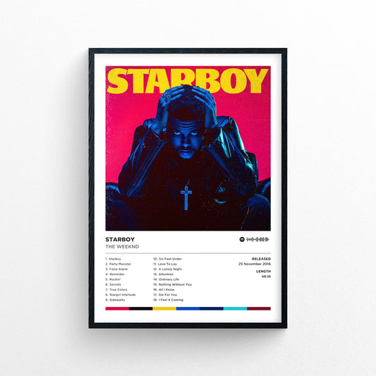 The Weeknd - Starboy Poster Print | Framed Options | Album Cover Artwork