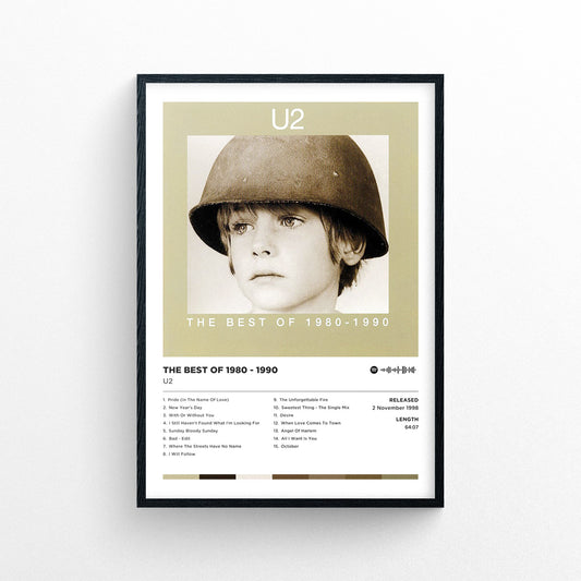 U2 - the Best of 1980 - 1990 Poster Print | Framed Options | Album Cover Artwork