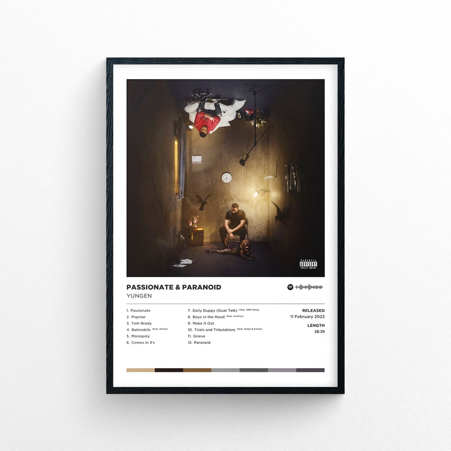 Yungen - Passionate & Paranoid Poster Print | Framed Options | Album Cover Artwork