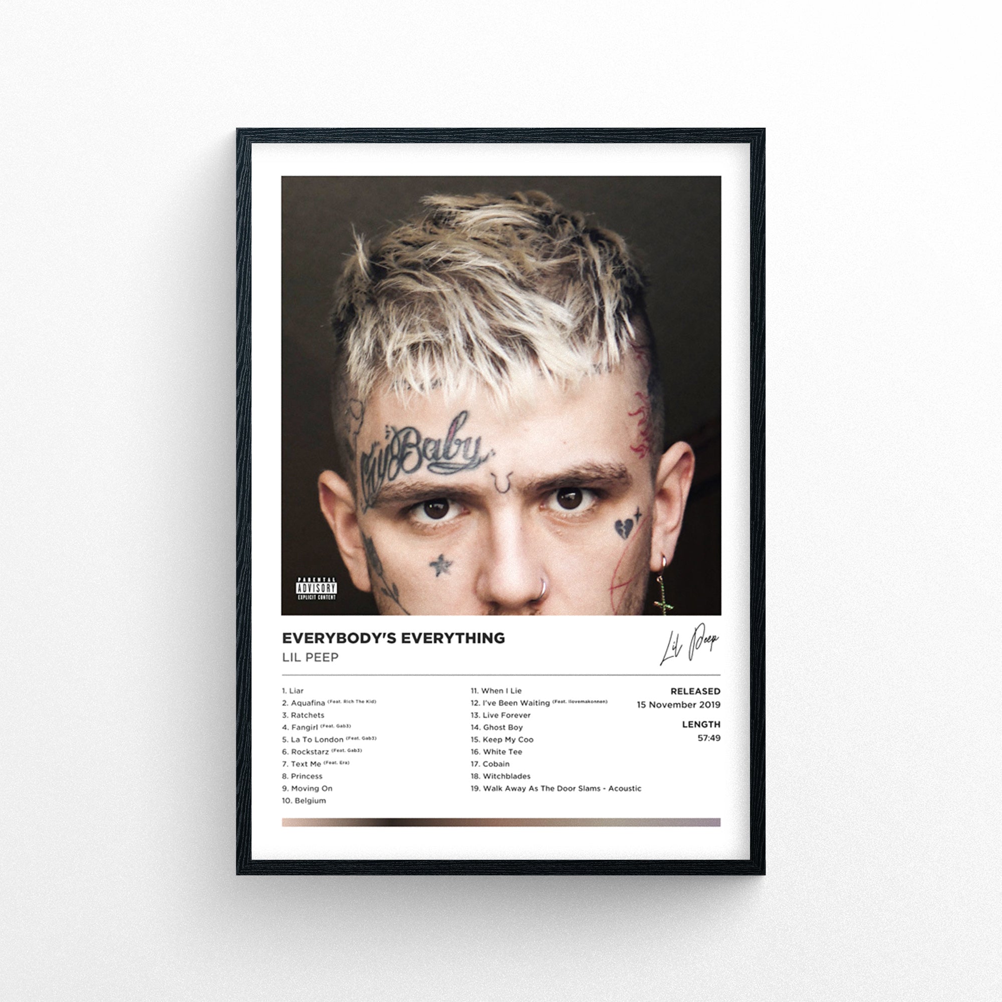 Lil Peep Everybodys Everything Framed Poster Print Polaroid Style 